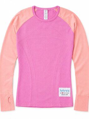 Ivivva Girl by Lululemon 🍋Fly tech long sleeve top pink thumbholes size 14